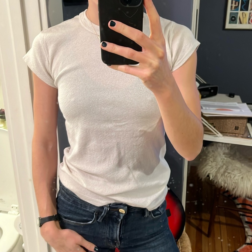 Michael Stars White Sparkle Tee